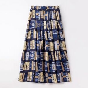Jane Marple Stylish Book Print Maxi Skirt (Agatha Christie's Collection Print)